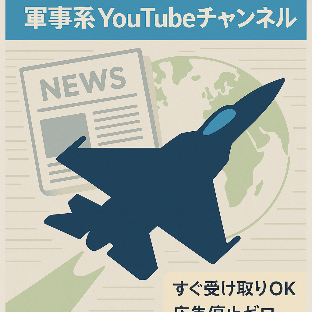 【収益化済】開始約2ヶ月の軍事ニュース系YouTubeチャンネル【外注可能】