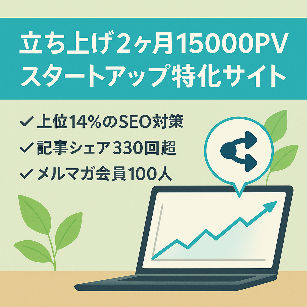 【立ち上げ2ヶ月で月間15000PV達成】スタートアップに特化したメディアサイト