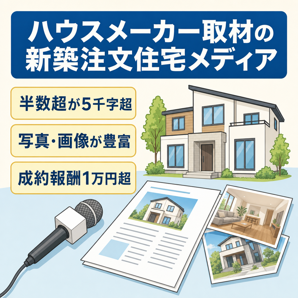 新築注文住宅の特徴を複数のハウスメーカーに直接伺ったインタビュー形式のコンテンツ多数