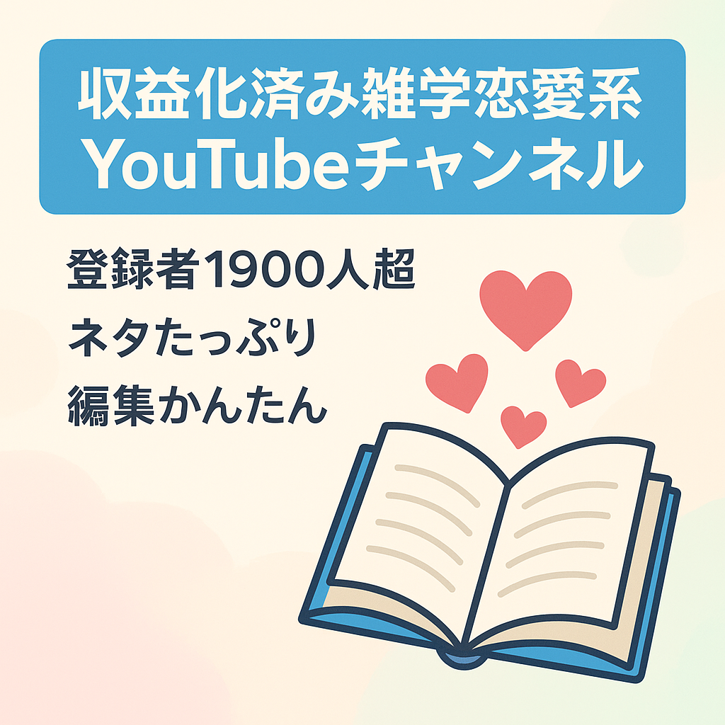【収益化済み】雑学チャンネル（主に恋愛系）【登録者1,900人以上・AI使用なし】