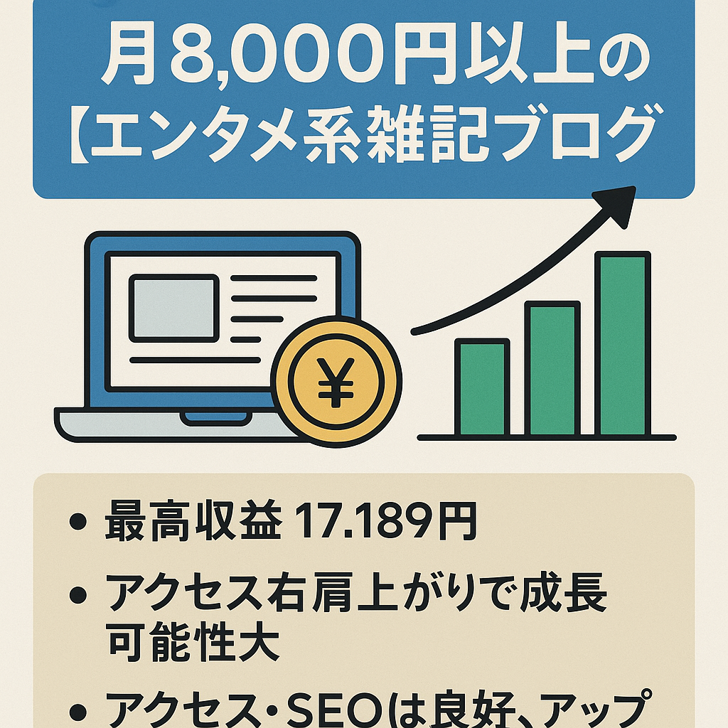 月8000円を4ヶ月以上キープ！最高収益1.6万円のエンタメ系雑記ブログ｜これからブログやる方にもピッタリ！