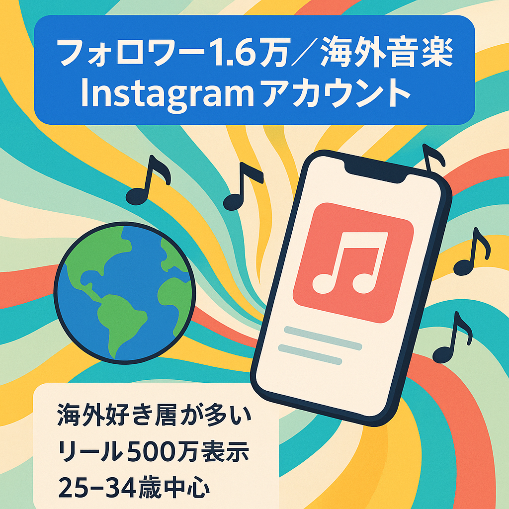 【フォロワー1.6万人】海外音楽トレンド特化型instagram アカウント