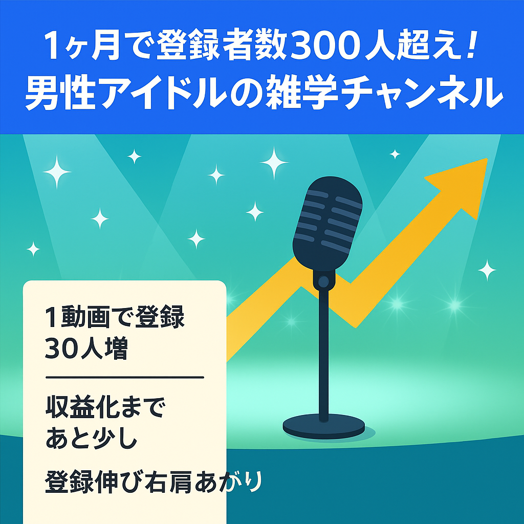 1ヶ月で登録者数300人超え！男性アイドルの雑学チャンネル