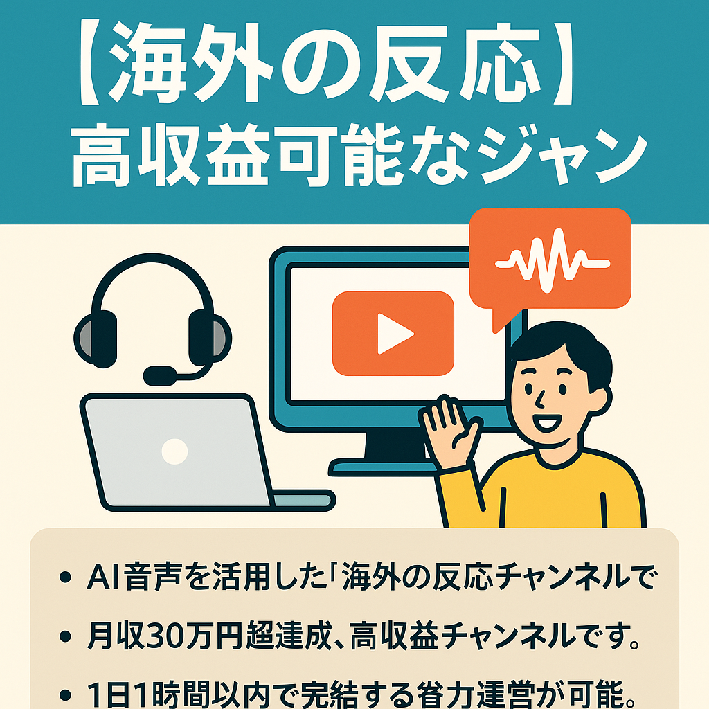 YouTubeチャンネル　【海外の反応】　高収益可能なジャンル