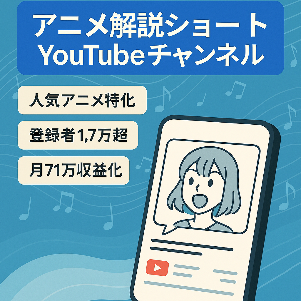 【直近月収71万円】顔出し・声出しナシ！ 大人気アニメのストーリー解説YouTubeショート特化チャンネル