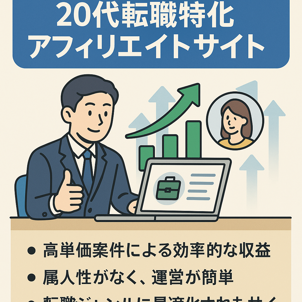 【かんたん運営】20代転職特化アフィリエイトサイト｜収益化済み