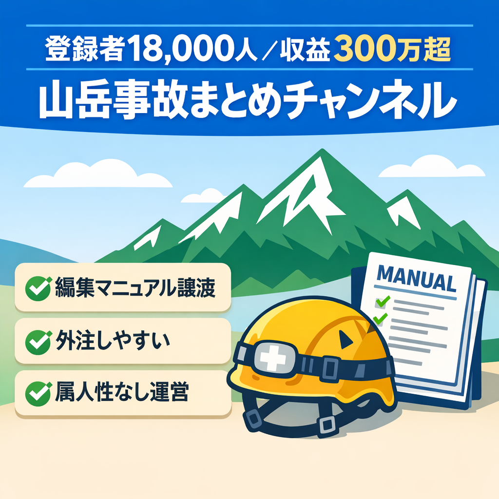 【累計収益300万超、登録者数18,000人】山岳事故ゆっくりまとめチャンネル