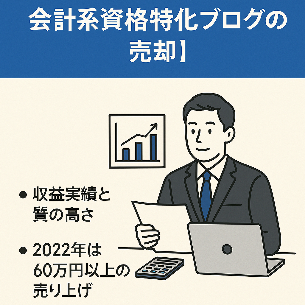 2022年に年収63万円超を達成！会計系資格特化ブログの売却