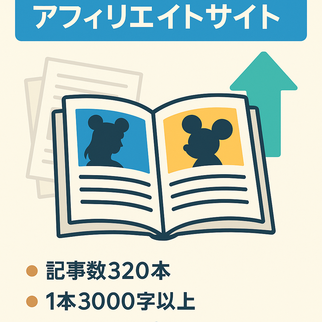 【ディズニー記事多数の人気アニメ特化サイト】320本のアフィリエイトサイト
