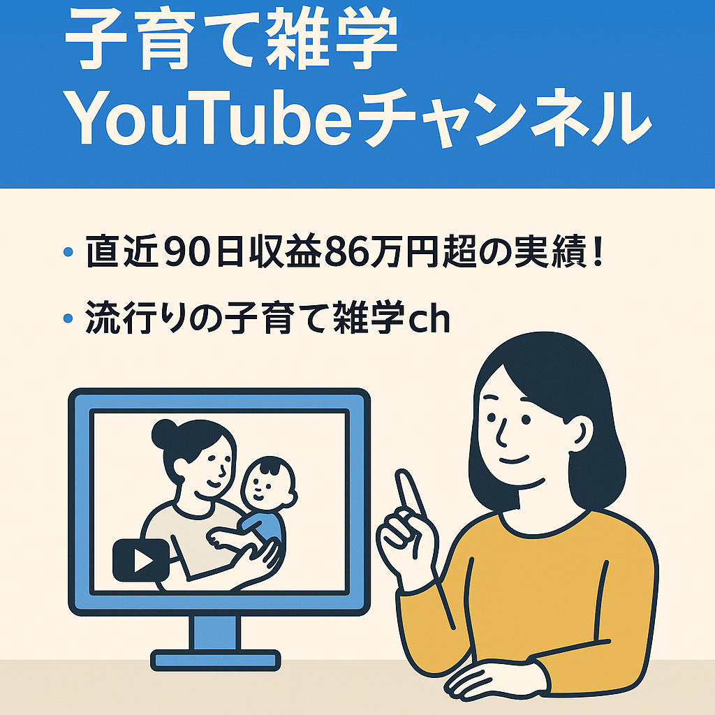 【5月収益47万円】子育て雑学YouTubeチャンネル＋編集データ150本譲渡