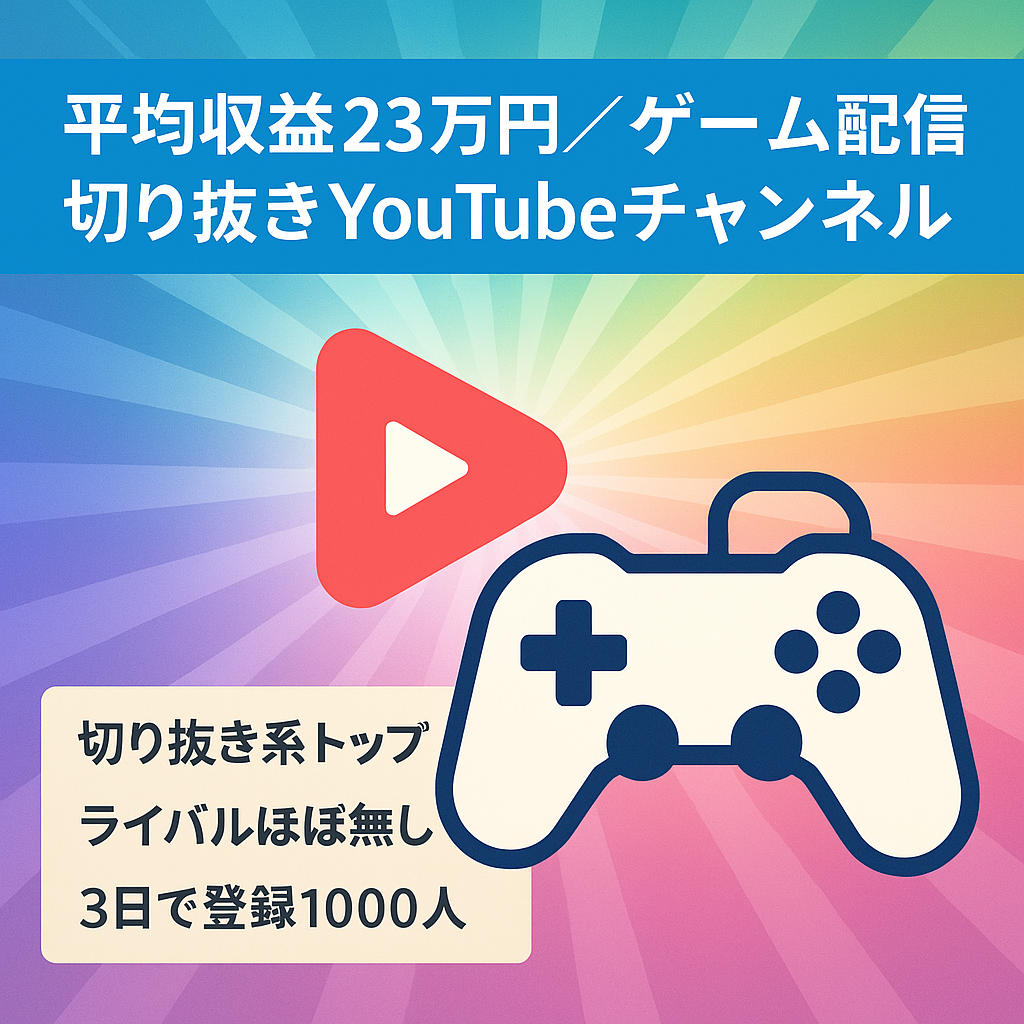 【平均収益230,000円】ゲーム配信者YouTube切り抜きチャンネル