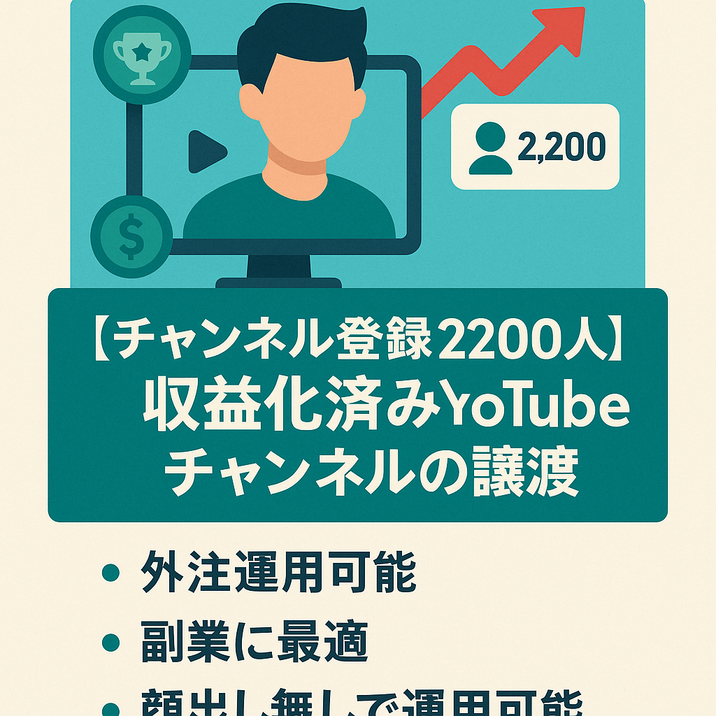 【チャンネル登録2200人】収益化済みスカッと系YouTubeチャンネルのアカウント譲渡！【値段交渉歓迎！】