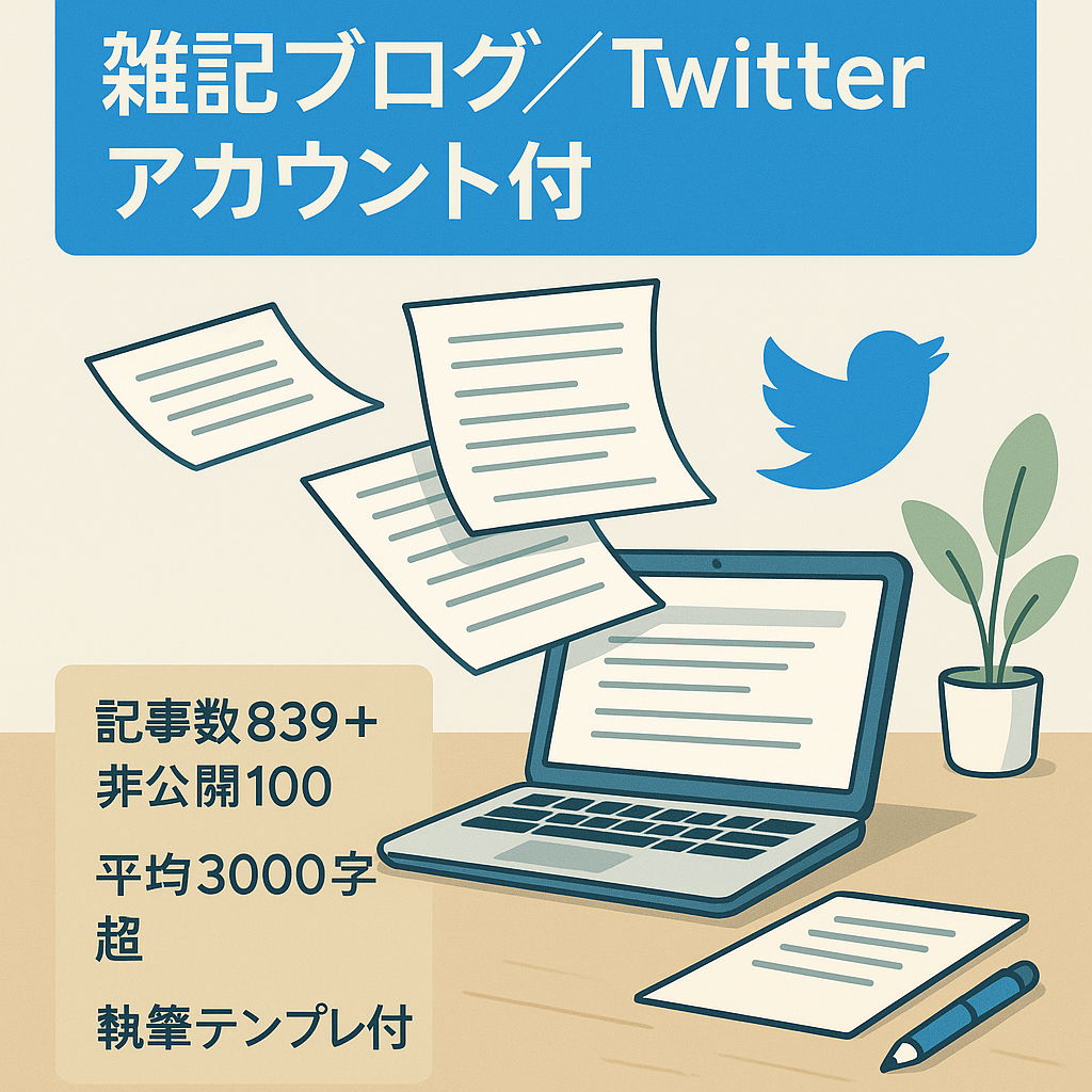 記事数800以上非公開記事100 書くネタに困らない高アクセス雑記ブログ　※フォロワー数2000人 TWアカウント付