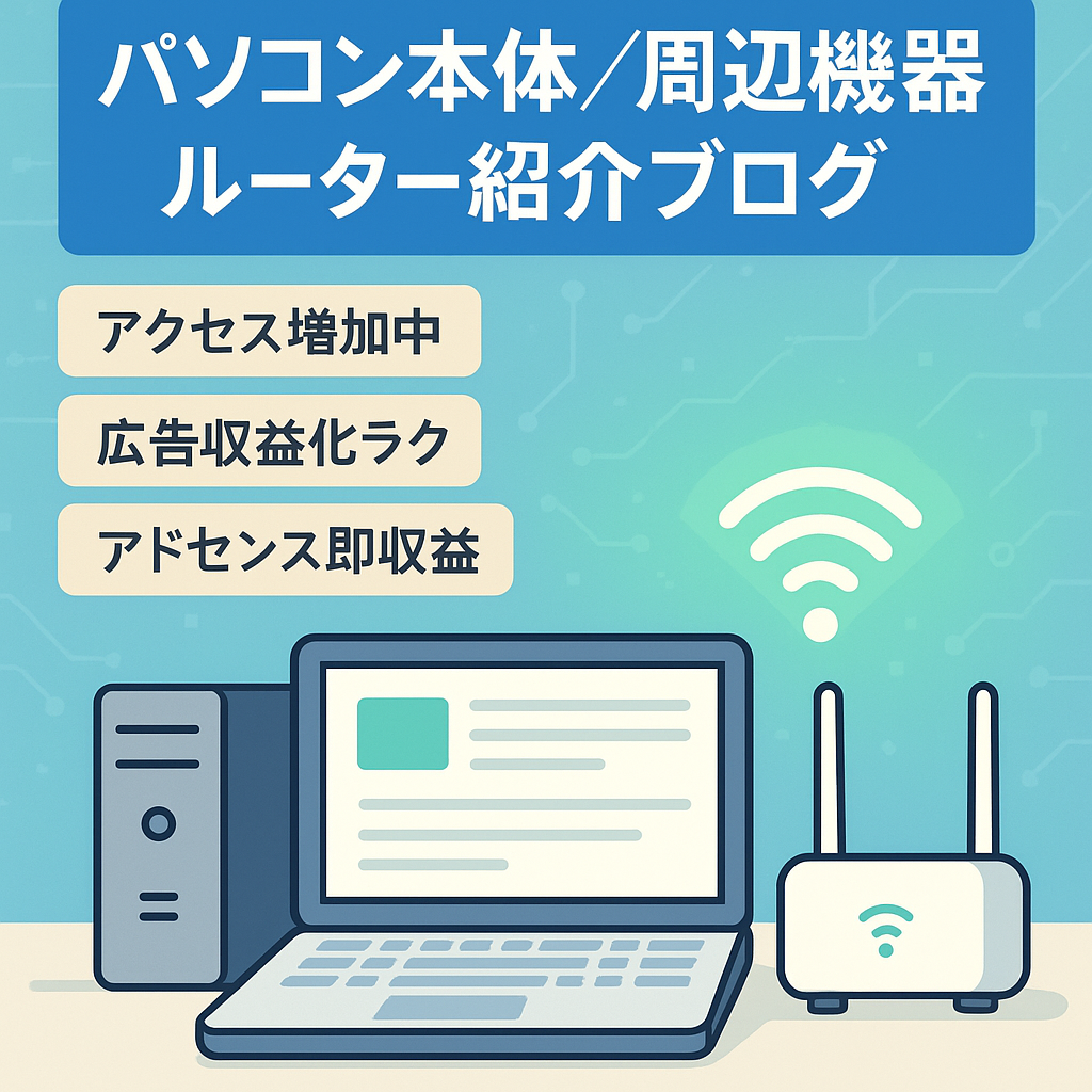 パソコン本体や周辺機器、ルーターなどの紹介をしているブログです。