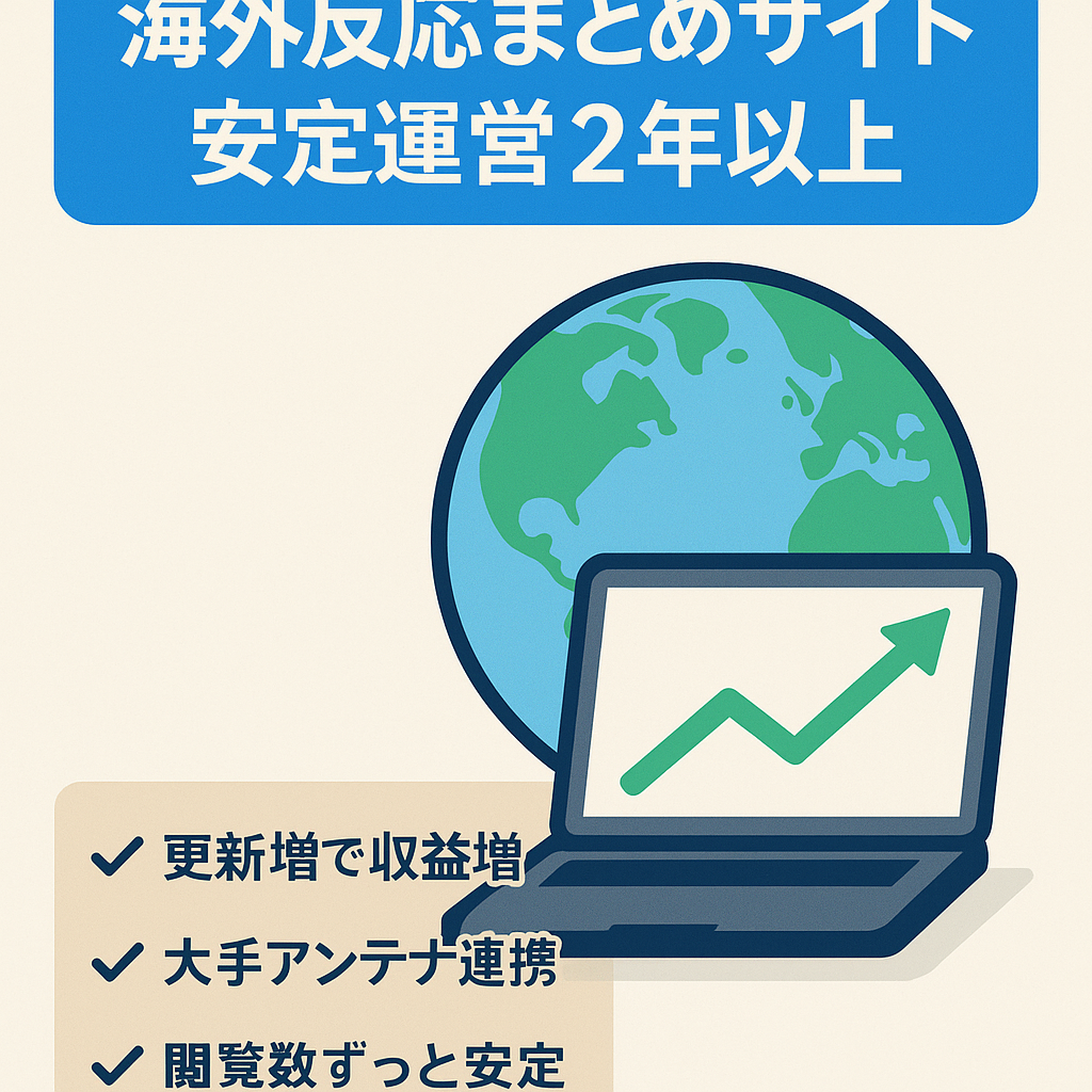 運営歴2年以上の安定運営！海外の反応まとめサイト！【PV数・収益も安定！】