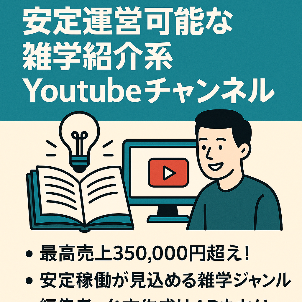 チャンネル登録者7,000人弱、安定運営可能な雑学紹介系Youtubeチャンネル