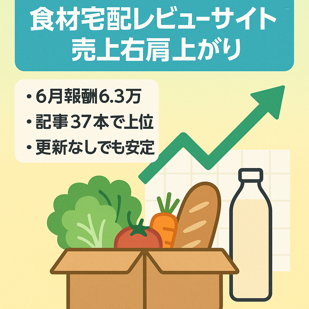 【最終値下げ】売上右肩上がり・ほぼ利益・管理が楽！検索上位多数の食材宅配レビューサイト