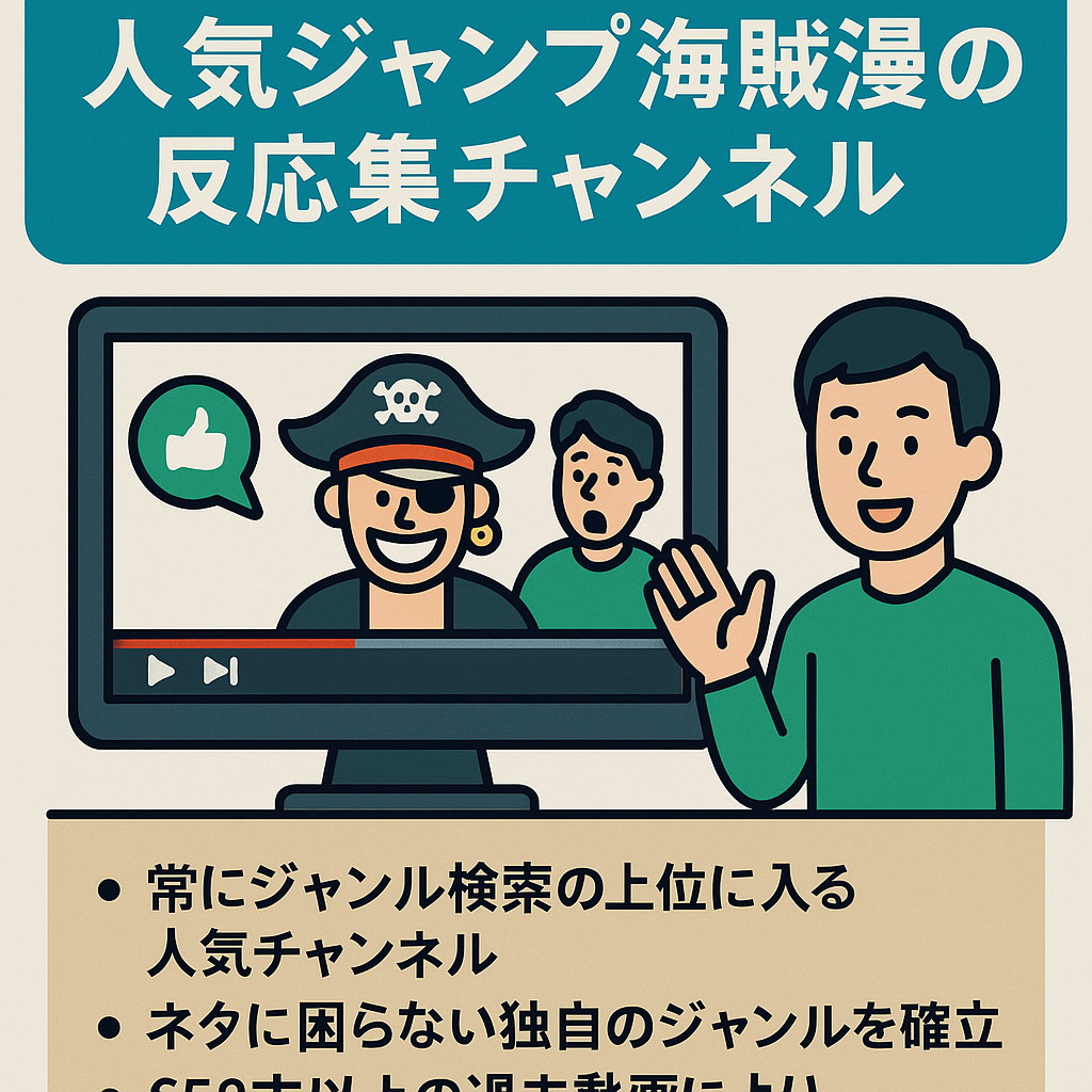 【早い者勝ち】登録者3万3千人超＆総再生数5000万以上！大人気ジャンプ海賊漫画の反応集チャンネル【2023年収益1000万以上】【価格交渉OK】