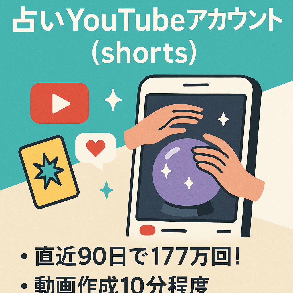 早い者勝ち【1.2万人登録者数】総再生回数177万越え 占いYouTubeアカウント（shorts）