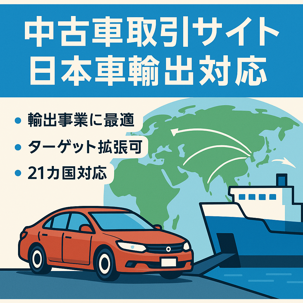 すぐに運用可能な日本車輸出のための中古車取引プラットフォーム