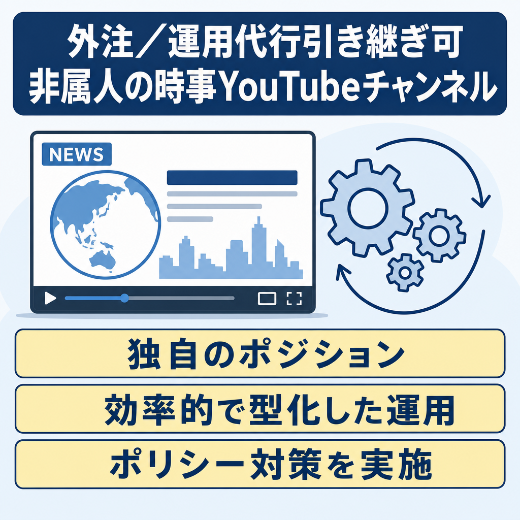 ＜値段交渉可＞登録者1.8万人時事非属人YouTubeチャンネル