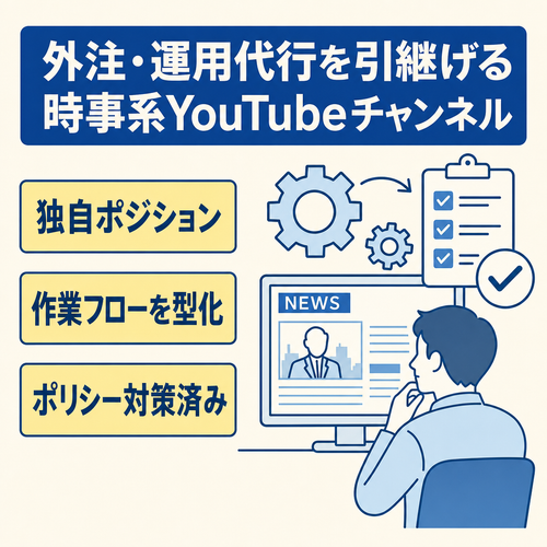 『外注/運用代行』引き継ぎ可　時事非属人YouTubeチャンネル