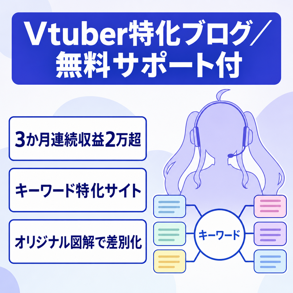【Vtuber特化サイト】3か月連続収益2万越え！１か月無料サポート付