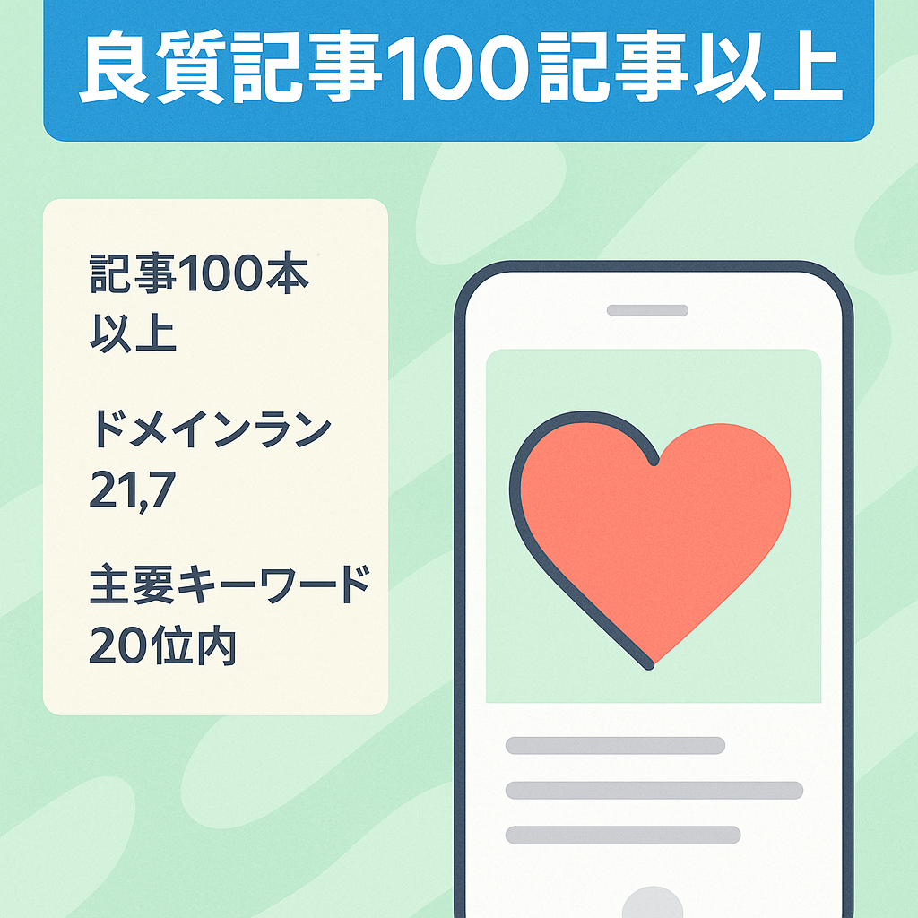 【マッチングアプリの紹介サイト】良質記事100記事以上