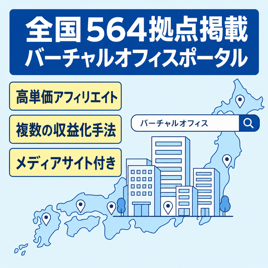 起業・法人設立需要を狙える！全国564拠点掲載のバーチャルオフィスポータルサイト