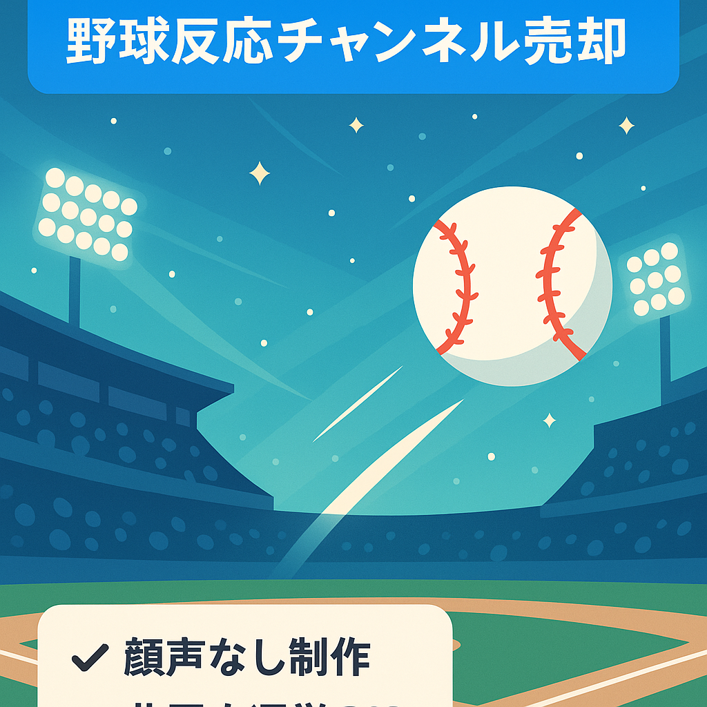 【最高収益37万円、過去6か月の平均収益・約30万円/月】登録者1万人の非属人・野球の反応チャンネル！