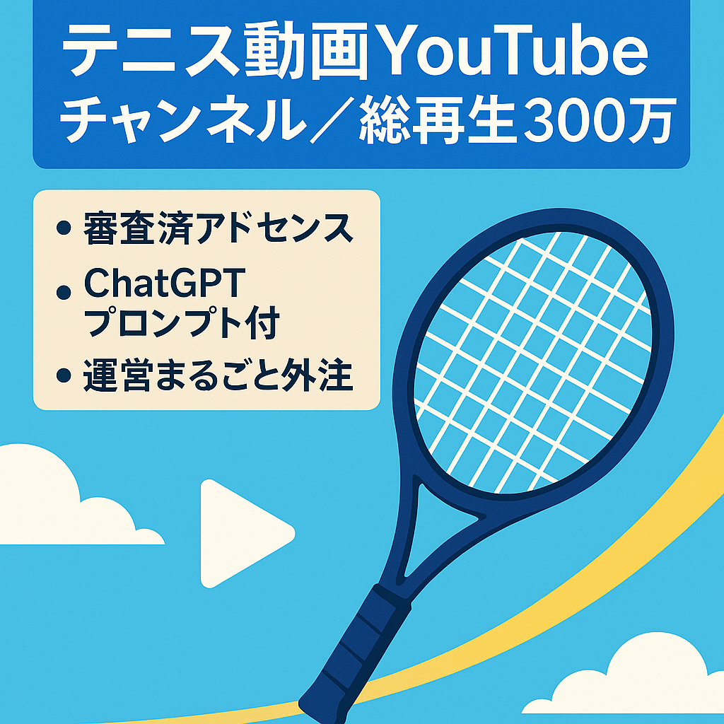 【300万総再生数突破】テニス動画のYouTubeチャンネル｜属人性なし｜ChatGPT活用
