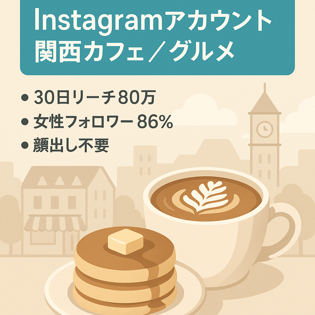 【Instagram3万人】最高月収28万円！フォロワー女性86%の関西カフェ、グルメメディア