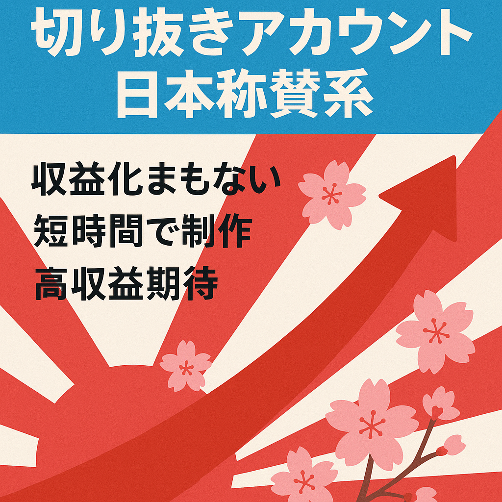 切り抜き：【9月より収益化開始】高収益化も見込まれる日本称賛系のアカウント