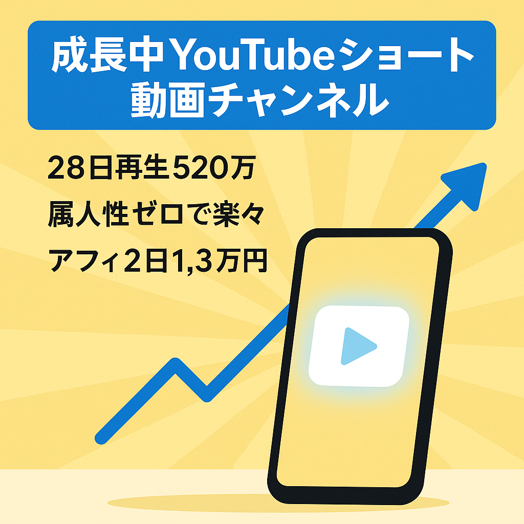 成長中のYouTubeショート動画チャンネル（アフィを2回紹介しただけで13,084円の確定報酬。その他Amazonで＋1,679円）