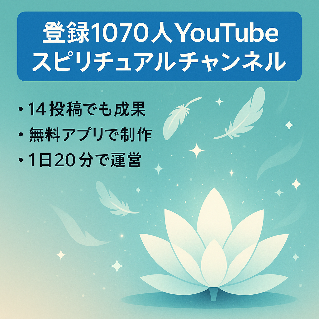 【チャンネル登録者1070人】1日20分の作業！収益方法多彩のスピリチュアル系YouTubeチャンネル
