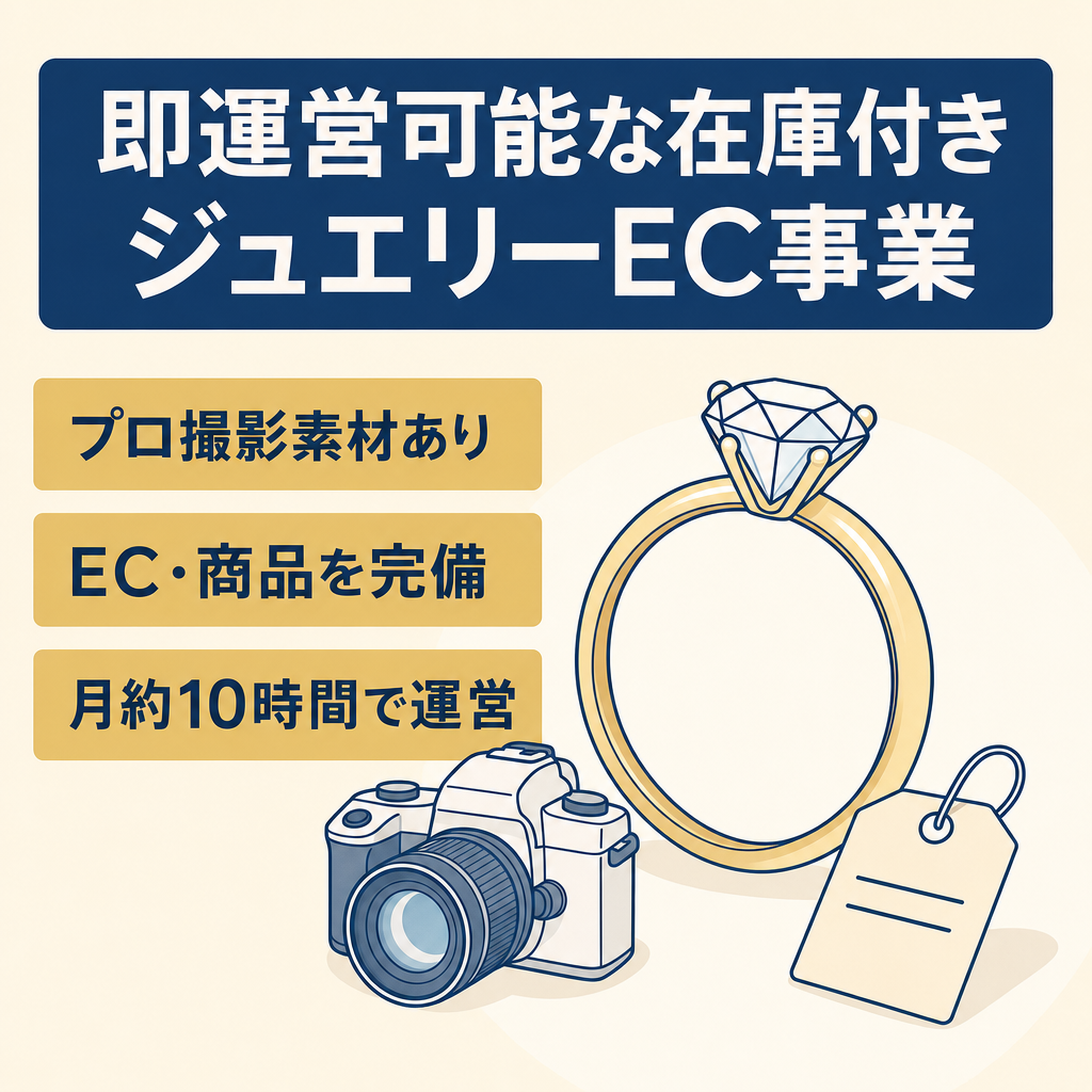 【即運営可能】プロ撮影の高品質クリエイティブ完備｜在庫付きジュエリーEC事業