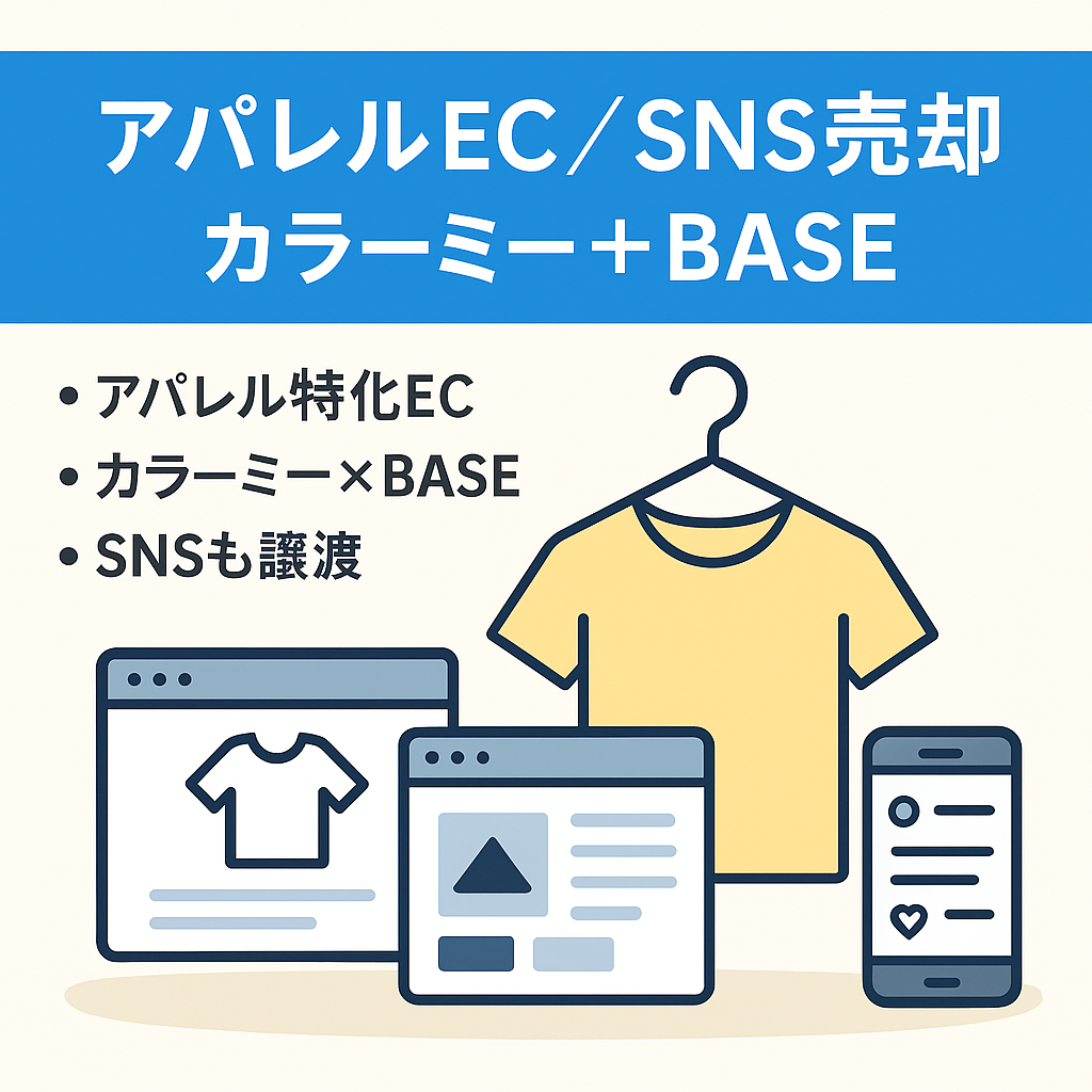 【アパレルＥＣサイト】カラーミーショップ＋ＢＡＳＥのアパレルＥＣサイト＋ＳＮＳの売却