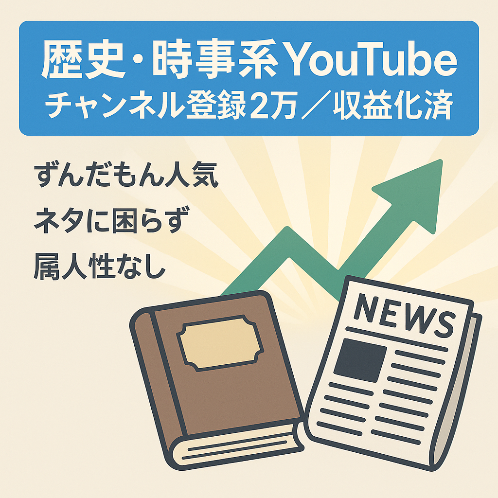 【チャンネル登録者2万人以上/収益化済】歴史・時事系ずんだもんYouTubeチャンネル【属人性なし】