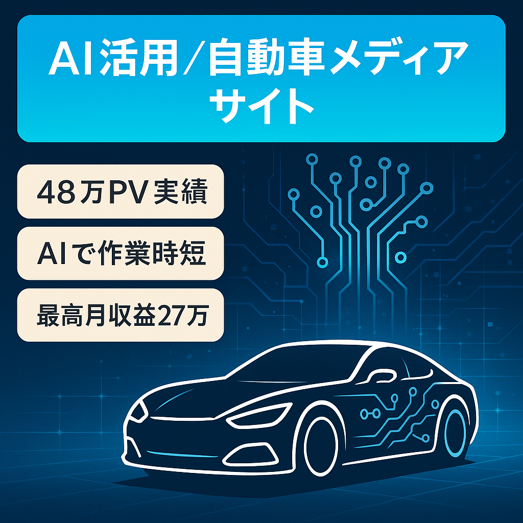 2025年5月 48万PV超え！AI活用×自動車メディア｜効率運営＆最高月収益27万円