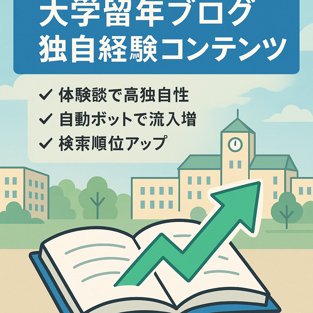 【競合サイト0の高い独自性】大学で留年した学生に向けたブログ