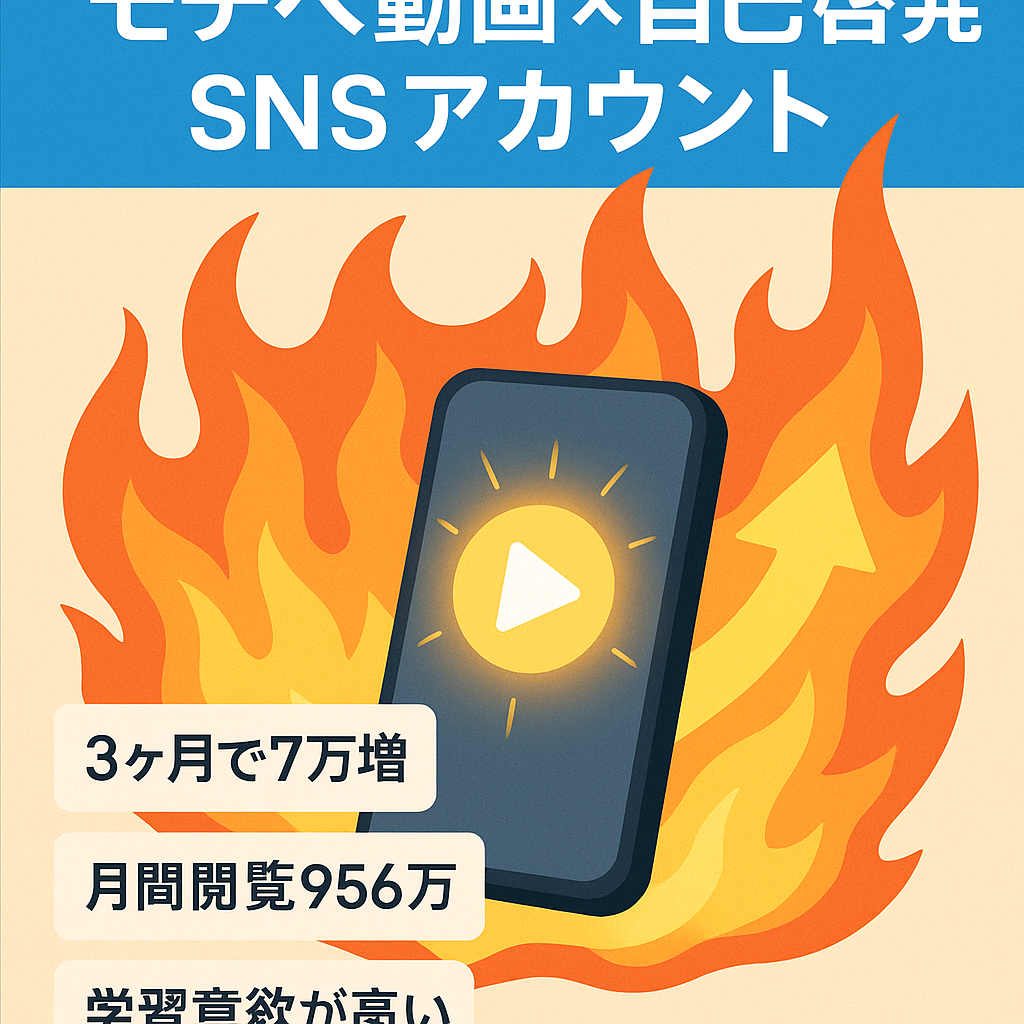 【月間閲覧数956万/開始3ヶ月で7.3万フォロワー/値段交渉あり】『モチベーション動画』自己啓発アカウント：意識高いフォロワーを集客　※公式LINE・TikTok付き