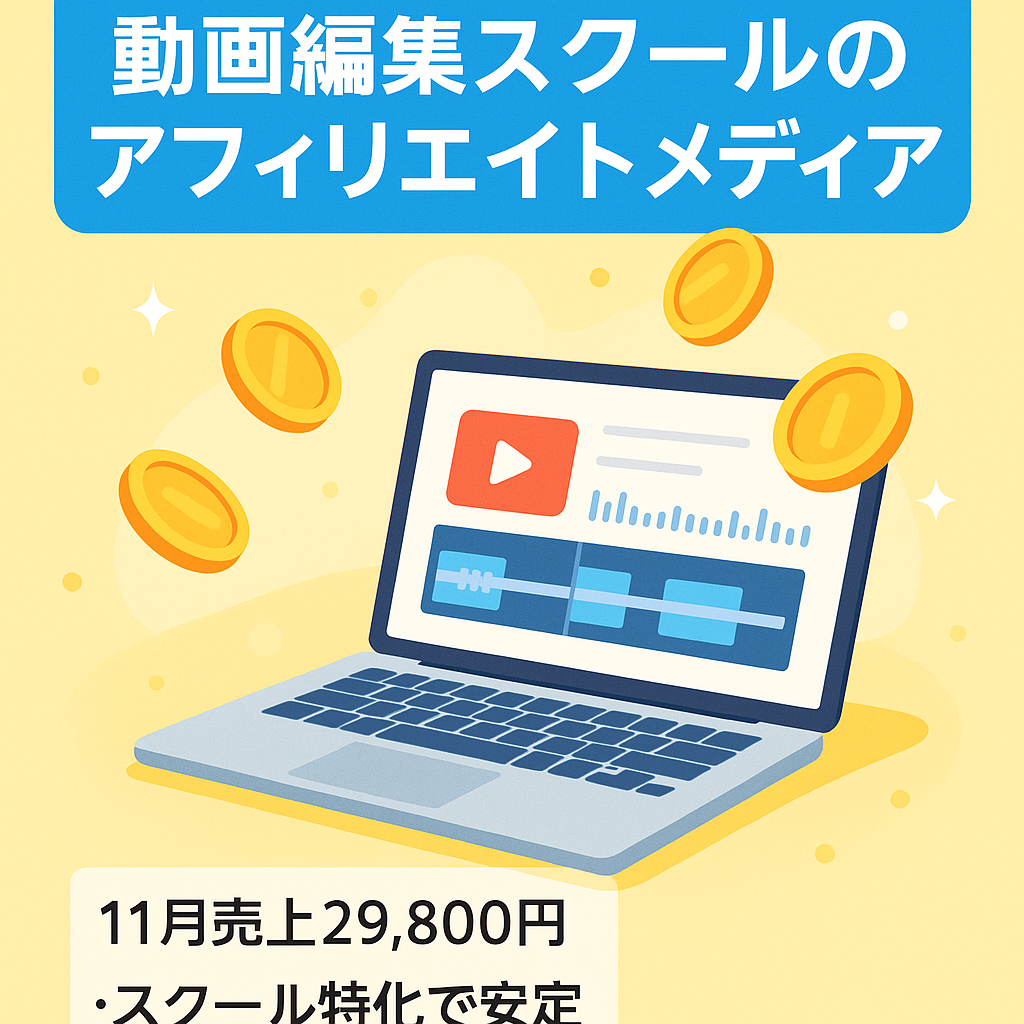 【売上発生中】動画編集スクールのアフィリエイトメディア