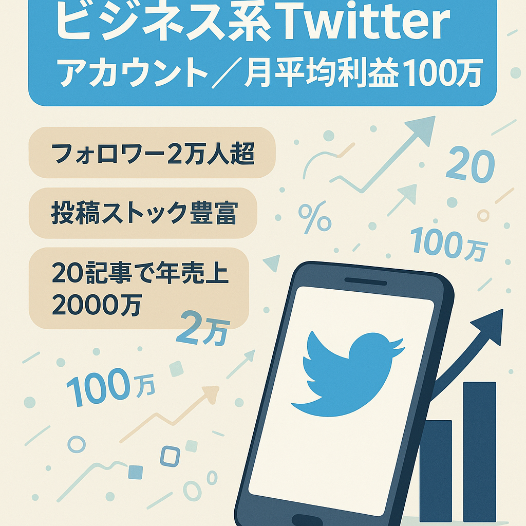 【月間平均利益100万円超】半自動化も可能なビジネス系Twitterアカウント