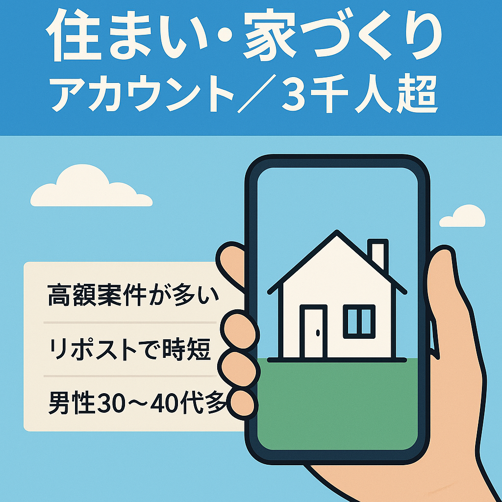【フォロワー数3,000人以上】住まい・家づくりアカウント【高額案件と相性◎】