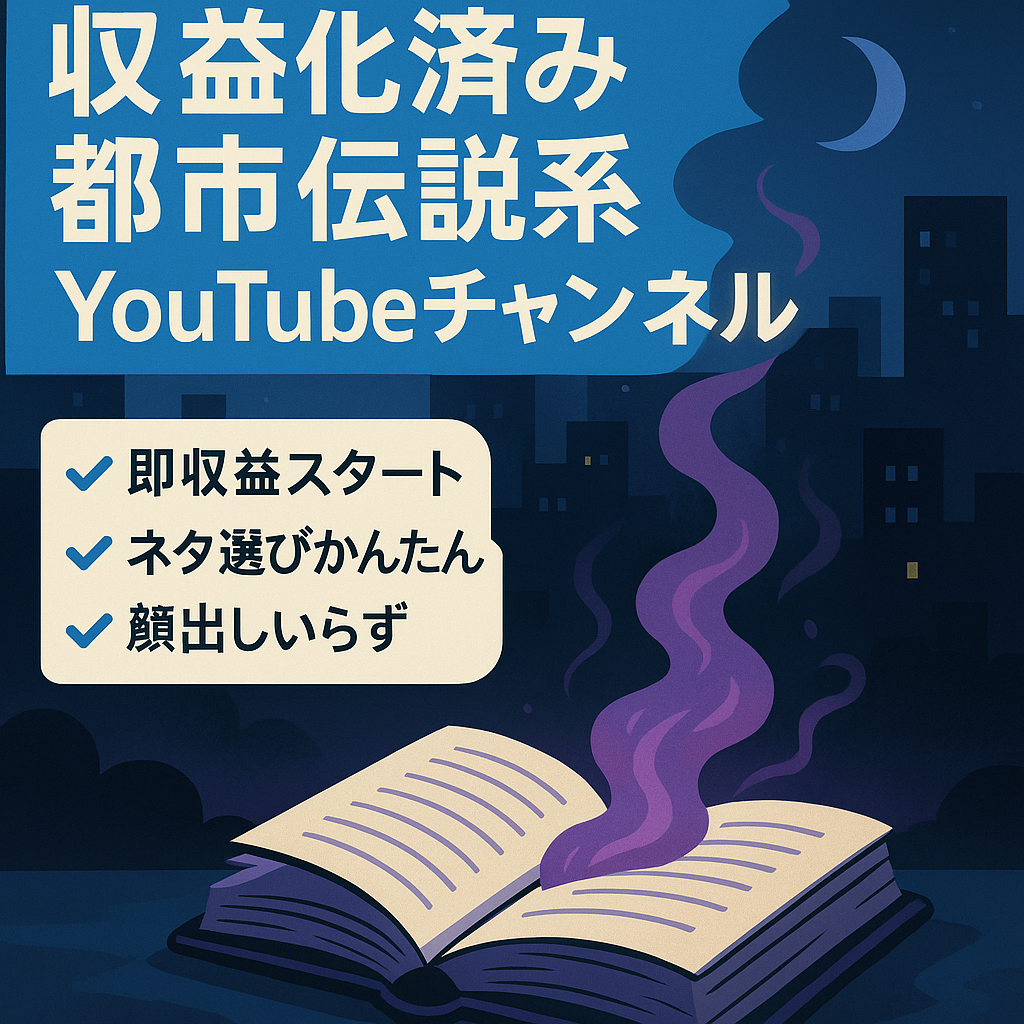 【即マネタイズ可】収益化済み都市伝説・ミステリー系Youtubeチャンネル【顔出し不要】