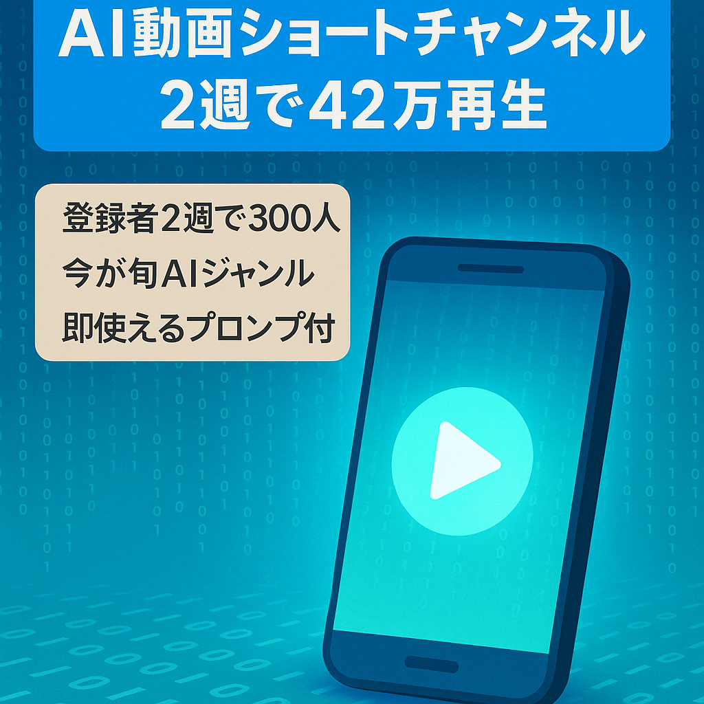 【2週間でshort42万再生！】今話題のAI動画チャンネル