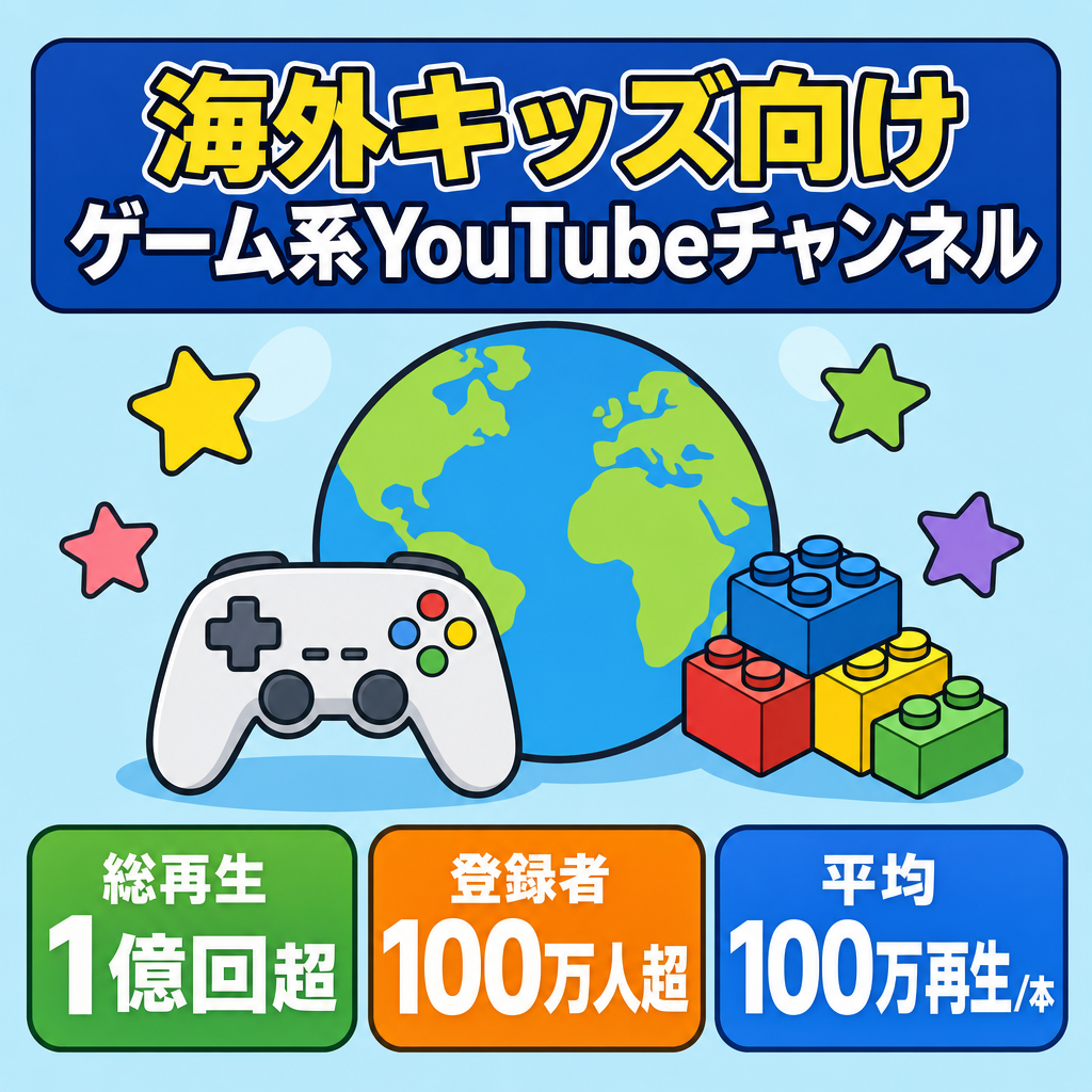【総再生回数1億回超＆チャンネル登録100万人超】海外キッズ向けゲーム系チャンネル！