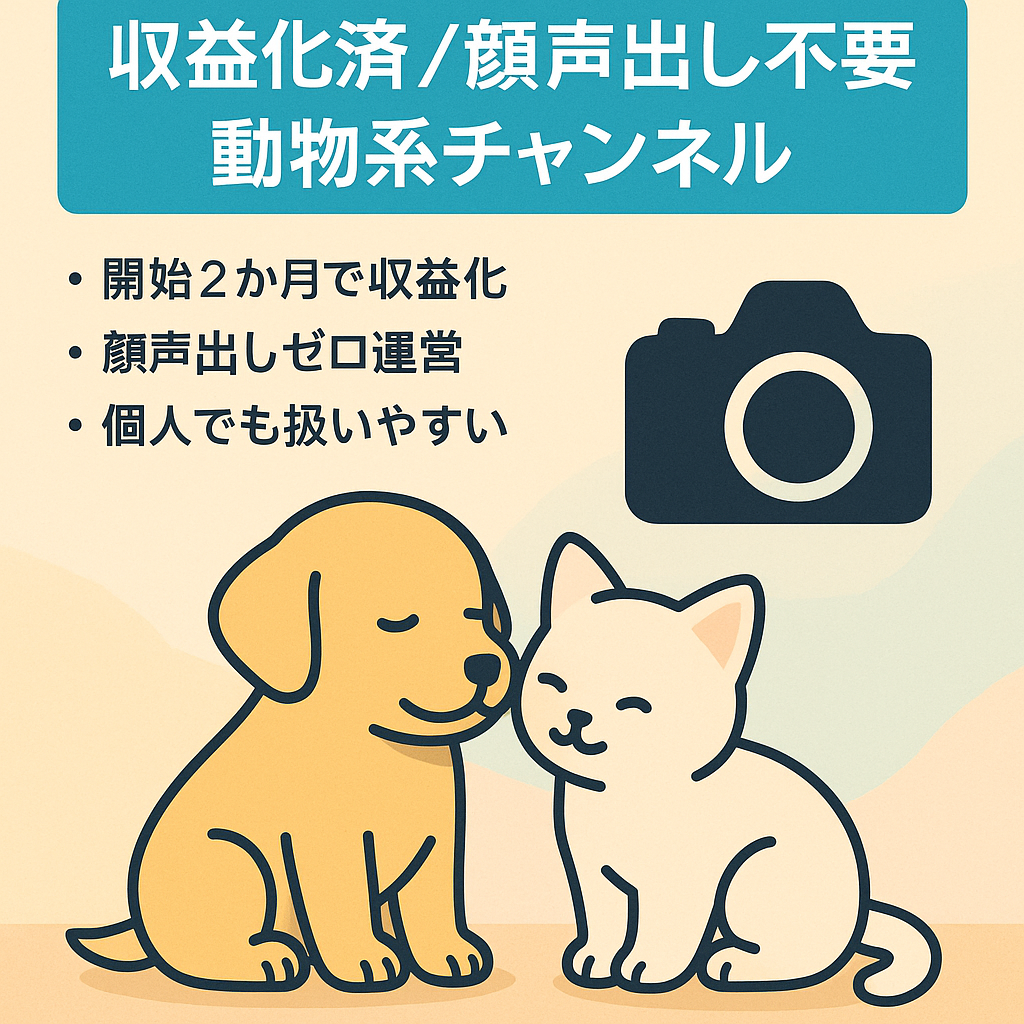 【収益化済！】属人性なし！顔出し声出しなし！動物系チャンネル