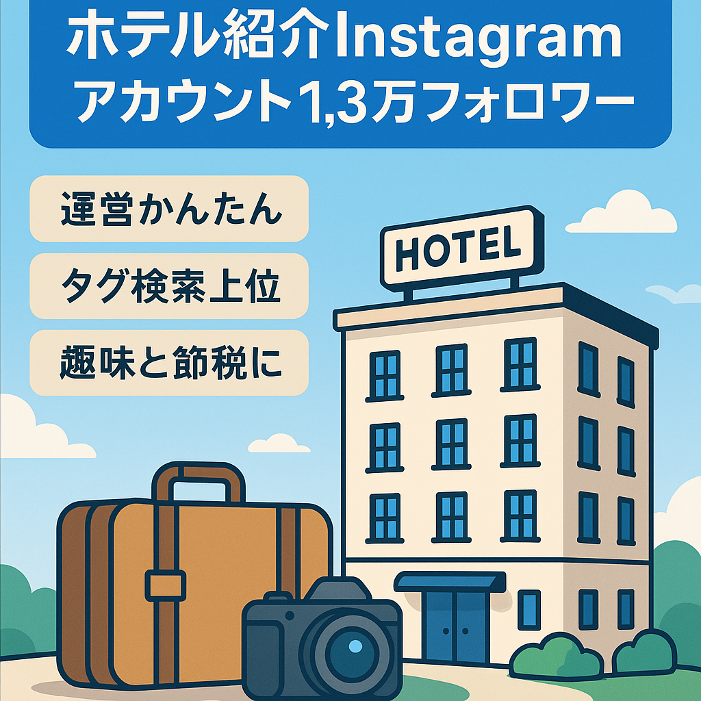 【Instagramフォロワー1.3万人】国内ホテル紹介アカウント〜趣味・実益・節税対策・属人性なし