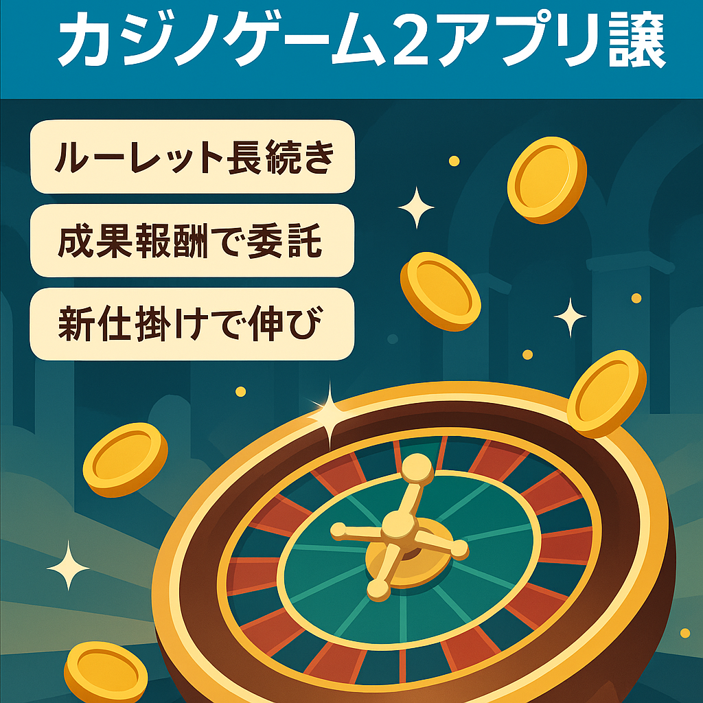 【運営委託可】ソーシャルカジノゲームアプリの譲渡（2アプリセット）